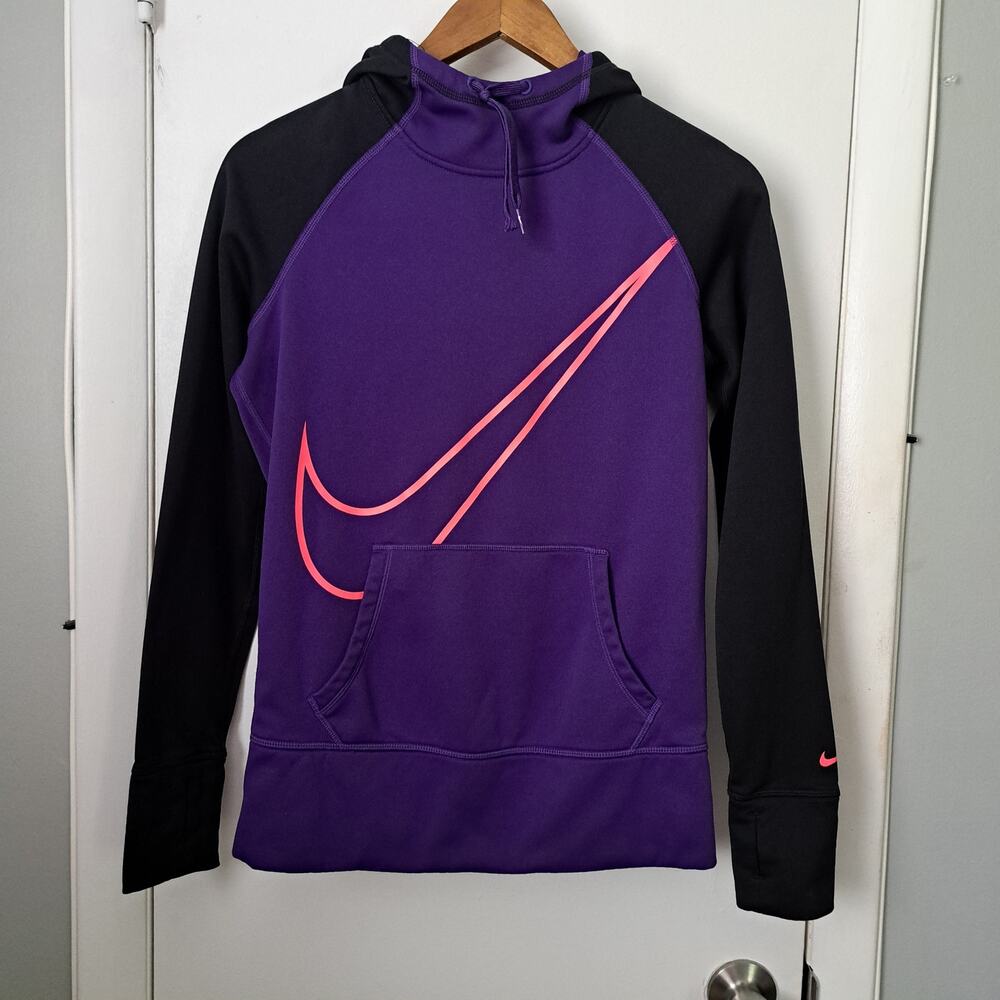 Nike Therma FIt Purple and Black Women's Small Activeware Athletic Hoodie - Picture 1 of 8